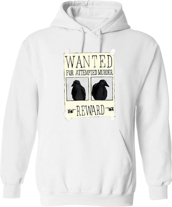 Attempted Murder Hoodie - Retro Graphic Pullover Hoodie for Men & Women - White