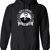 Aucar Perry Mason Funny Hoodie - Sarcastic Humor Graphic Hoodie - Black