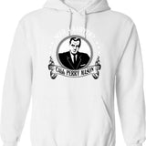 Aucar Perry Mason Funny Hoodie - Sarcastic Humor Graphic Hoodie - White