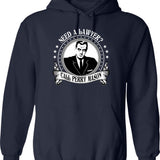 Aucar Perry Mason Funny Hoodie - Sarcastic Humor Graphic Hoodie - Navy