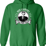 Aucar Perry Mason Funny Hoodie - Sarcastic Humor Graphic Hoodie - Green