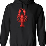 Australian Crayfish Hoodie - Retro Graphic Pullover Hoodie for Men & Women - Black
