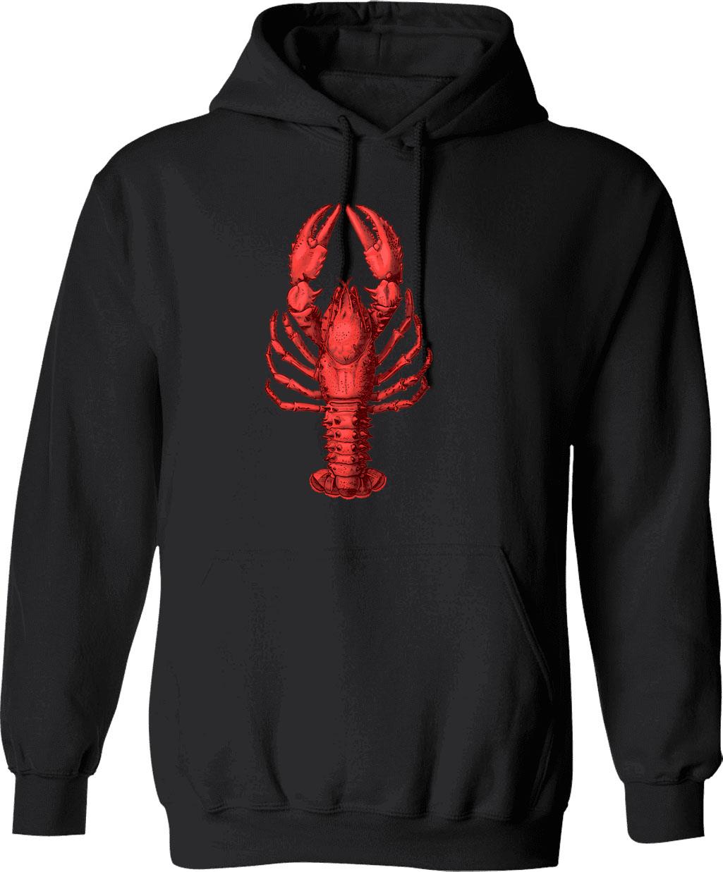Australian Crayfish Hoodie - Retro Graphic Pullover Hoodie for Men & Women - Black
