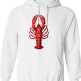 Australian Crayfish Hoodie - Retro Graphic Pullover Hoodie for Men & Women - White