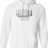 Auto Repair Hoodie - Retro Graphic Pullover Hoodie for Men & Women - White