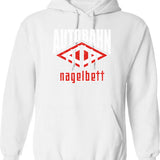 Autobahn - Nagelbett Hoodie - Retro Graphic Pullover Hoodie for Men & Women - White