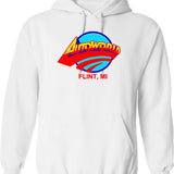 Autoworld Hoodie - Retro Graphic Pullover Hoodie for Men & Women - White