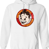 Average Joe's Gymnasium Funny Hoodie - Sarcastic Humor Graphic Hoodie - White
