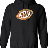 Aw - Logo Hoodie - Retro Graphic Pullover Hoodie for Men & Women - Black