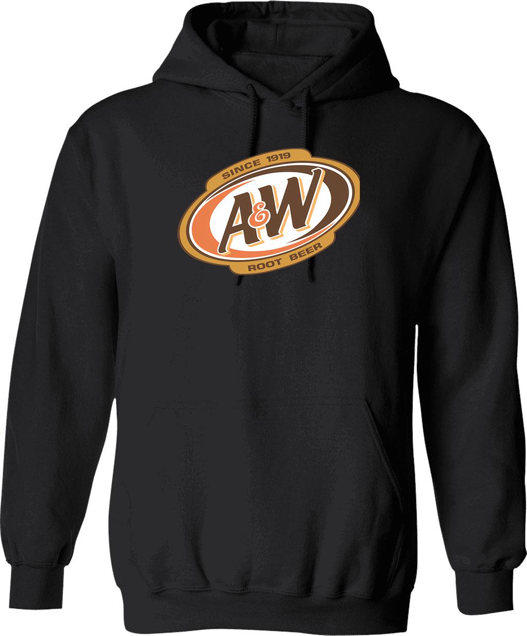 Aw - Logo Hoodie - Retro Graphic Pullover Hoodie for Men & Women - Black