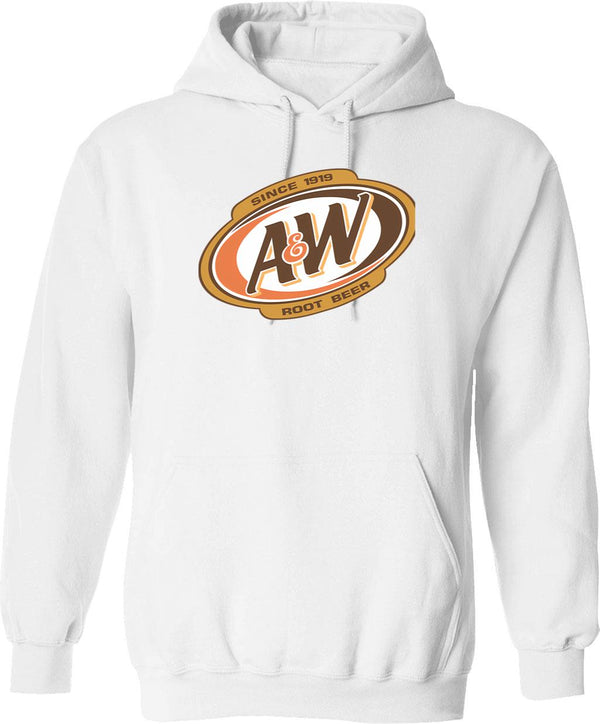 Aw - Logo Hoodie - Retro Graphic Pullover Hoodie for Men & Women - White