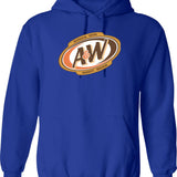 Aw - Logo Hoodie - Retro Graphic Pullover Hoodie for Men & Women - Blue