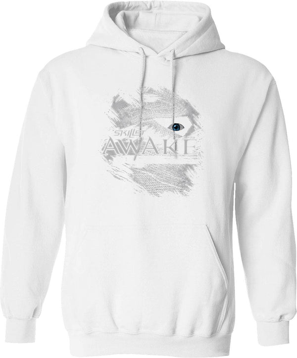 Awake Hoodie - Retro Graphic Pullover Hoodie for Men & Women - White