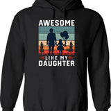 Awesome Like My Daughter Men Funny Fathers Day Dad Vintage Hoodie - Black