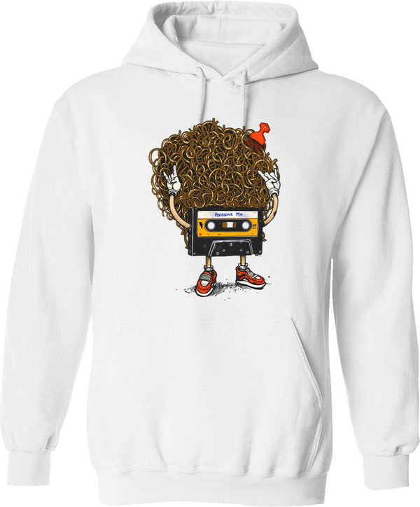Awesome Mix Vol. Funky Hoodie - Retro Graphic Pullover Hoodie for Men & Women - White