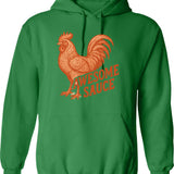 Awesome Sauce Rooster Hoodie - Retro Graphic Pullover Hoodie for Men & Women - Green