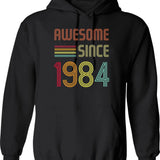 Awesome Since 1984 38 Years Old Birthday Retro Hoodie - Black