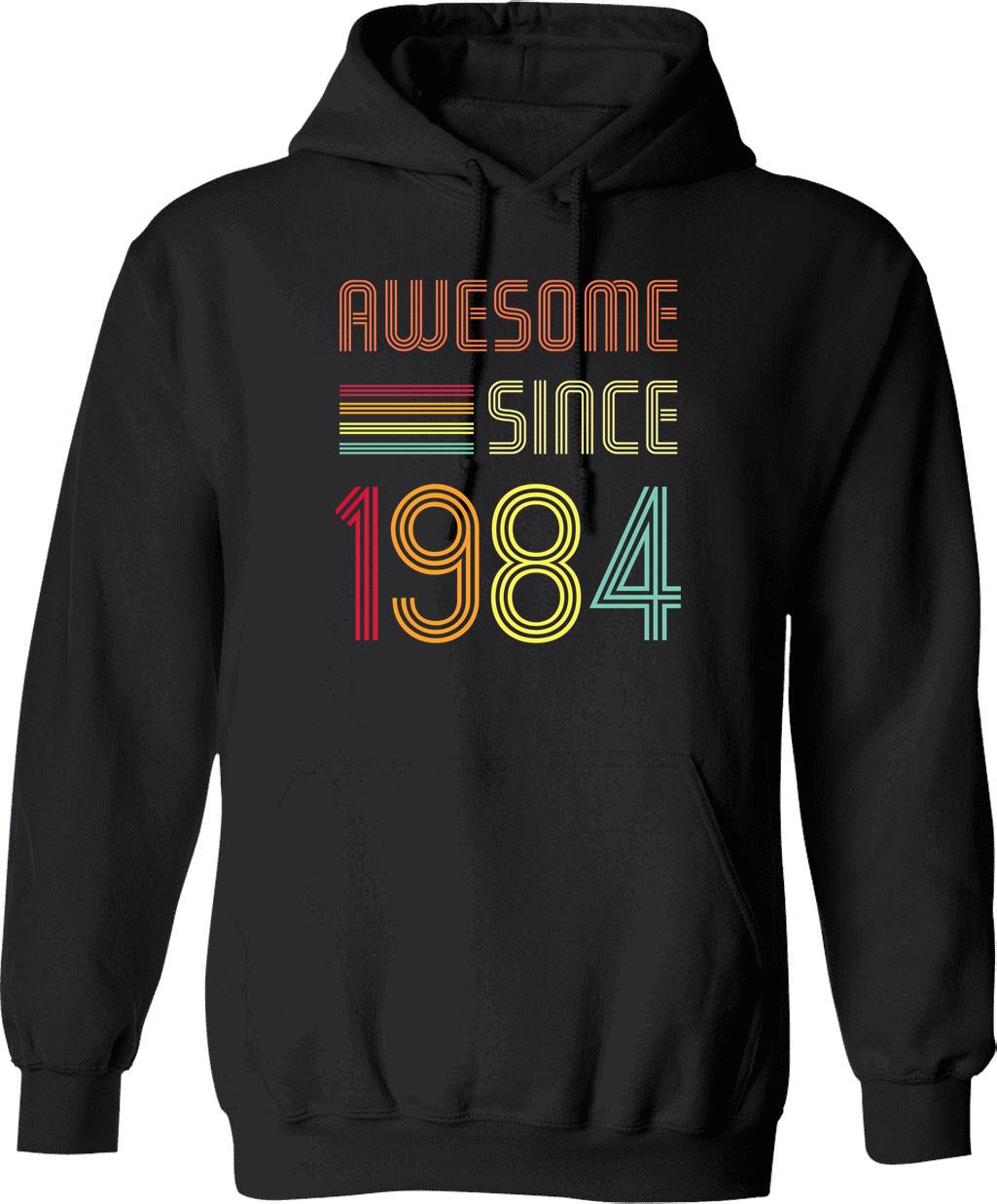 Awesome Since 1984 38 Years Old Birthday Retro Hoodie - Black