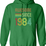Awesome Since 1984 38 Years Old Birthday Retro Hoodie - Green
