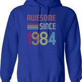 Awesome Since 1984 38 Years Old Birthday Retro Hoodie - Blue
