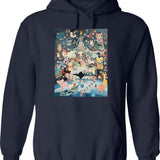 Aya Takano Hommage Hoodie - Retro Graphic Pullover Hoodie for Men & Women - Navy