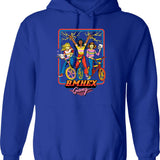B.m.hex Gang Hoodie - Retro Graphic Pullover Hoodie for Men & Women - Blue