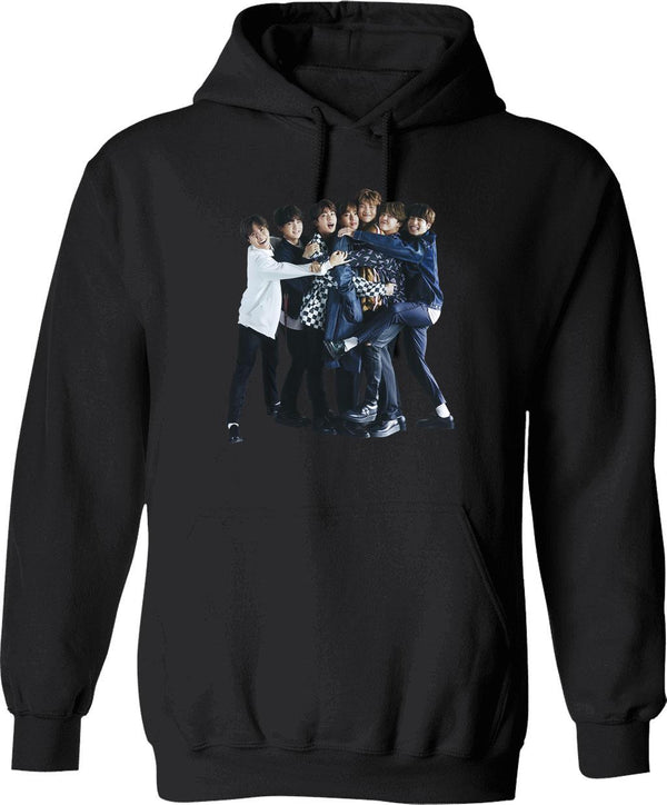 BTS Graphic Pullover Hoodie - Black