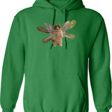 Baby Fairy Kitten Hoodie - Retro Graphic Pullover Hoodie for Men & Women - Green