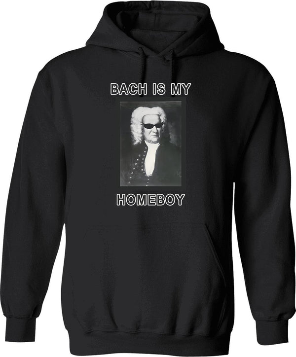 Bach Is My Homeboy Hoodie - Retro Graphic Pullover Hoodie for Men & Women - Black