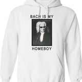 Bach Is My Homeboy Hoodie - Retro Graphic Pullover Hoodie for Men & Women - White