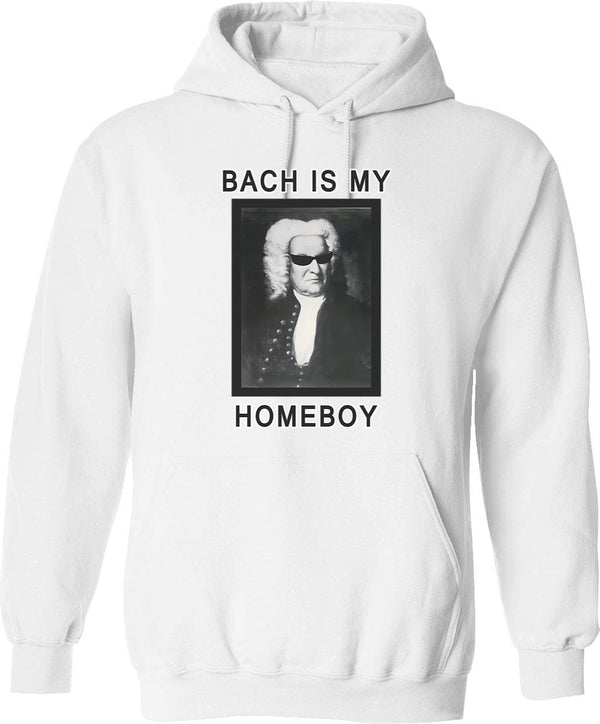 Bach Is My Homeboy Hoodie - Retro Graphic Pullover Hoodie for Men & Women - White