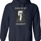 Bach Is My Homeboy Hoodie - Retro Graphic Pullover Hoodie for Men & Women - Navy