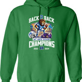 Back 2 Back Detroit 2024 North Champions Hoodie Graphic Pullover Hoodie - Green