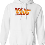 Back To The 80's Hoodie - Retro Graphic Pullover Hoodie for Men & Women - White