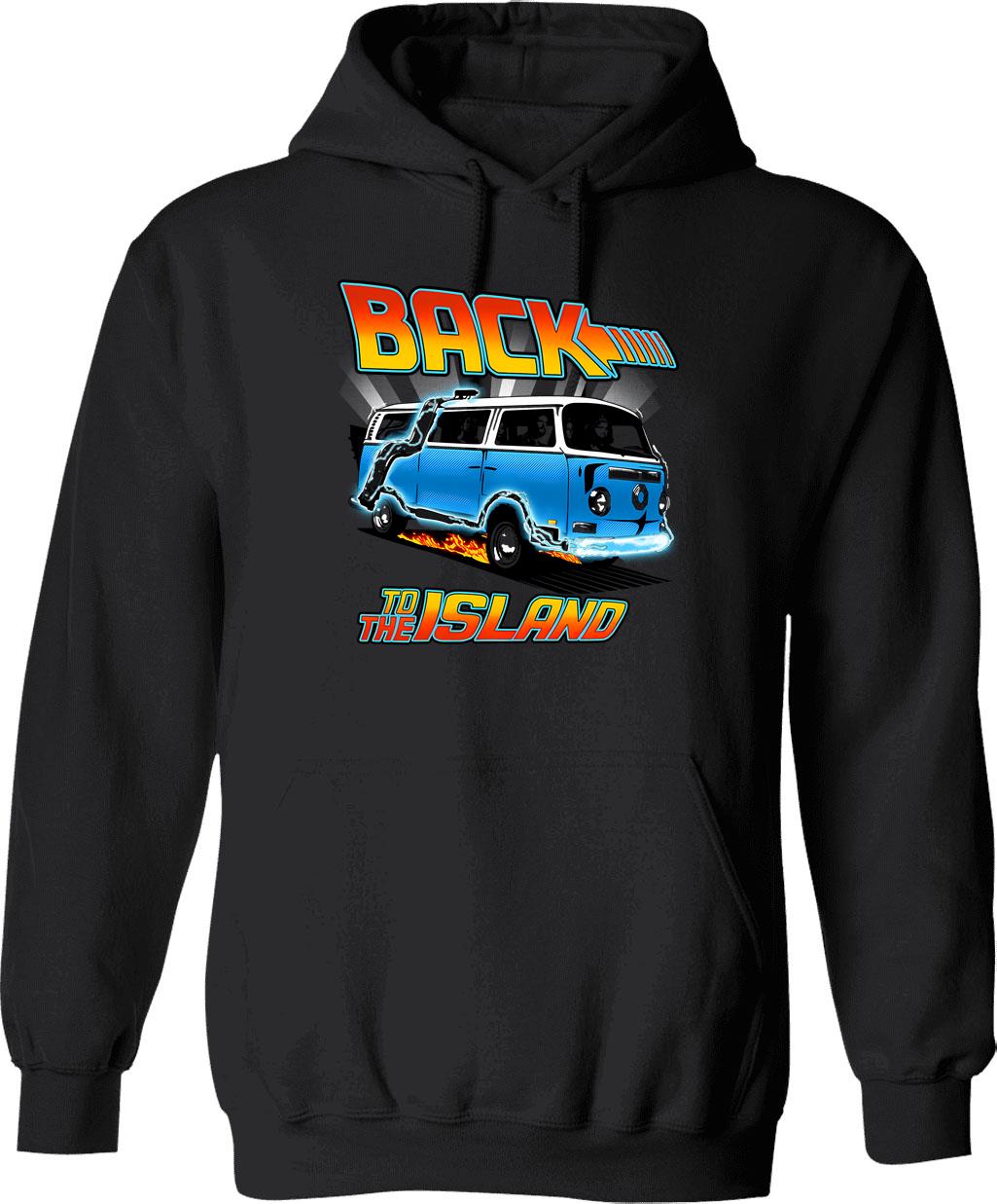 Back To The Island Spoof Hoodie - Retro Graphic Pullover Hoodie for Men & Women - Black