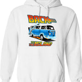 Back To The Island Spoof Hoodie - Retro Graphic Pullover Hoodie for Men & Women - White