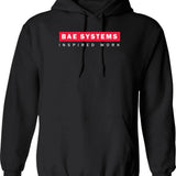 Bae Systems British Logo Classic Hoodie - Retro Graphic Pullover Hoodie for Men & Women - Black