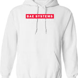 Bae Systems British Logo Classic Hoodie - Retro Graphic Pullover Hoodie for Men & Women - White