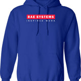 Bae Systems British Logo Classic Hoodie - Retro Graphic Pullover Hoodie for Men & Women - Blue