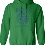Baking Because Murder Is Wrong - Funny Dark Humor Design Hoodie - Green