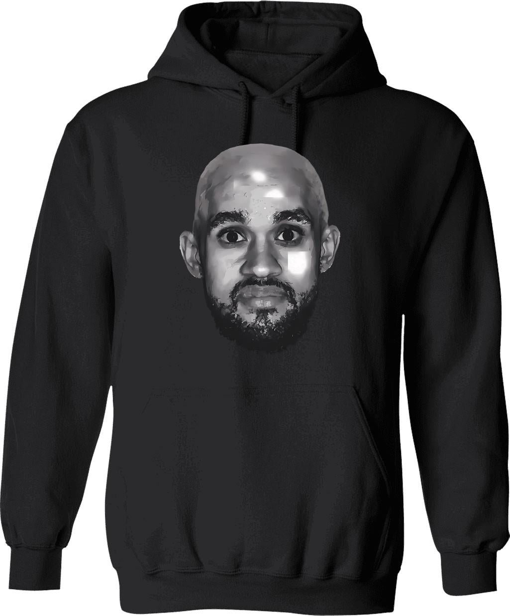 Bald Derrick White Funny Vintage Face Hoodie - Black