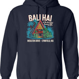 Bali Hai Lynnfield Ma Hoodie - Retro Graphic Pullover Hoodie for Men & Women - Navy