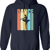 Ballet Dancing Dance Hoodie - Retro Graphic Pullover Hoodie for Men & Women - Navy