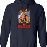 Bambo Hoodie - Retro Graphic Pullover Hoodie for Men & Women - Navy
