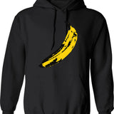 Banana Hoodie - Retro Graphic Pullover Hoodie for Men & Women - Black