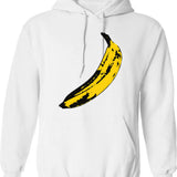 Banana Hoodie - Retro Graphic Pullover Hoodie for Men & Women - White