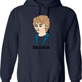 Barbara Waltersa Fan Art (1) Hoodie - Retro Graphic Pullover Hoodie for Men & Women - Navy