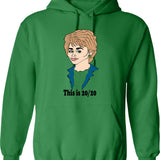 Barbara Waltersa Fan Art (1) Hoodie - Retro Graphic Pullover Hoodie for Men & Women - Green