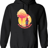 Barbenheimer 2023 (2) Hoodie - Retro Graphic Pullover Hoodie for Men & Women - Black