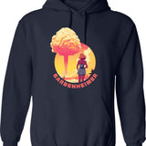 Barbenheimer 2023 (2) Hoodie - Retro Graphic Pullover Hoodie for Men & Women - Navy